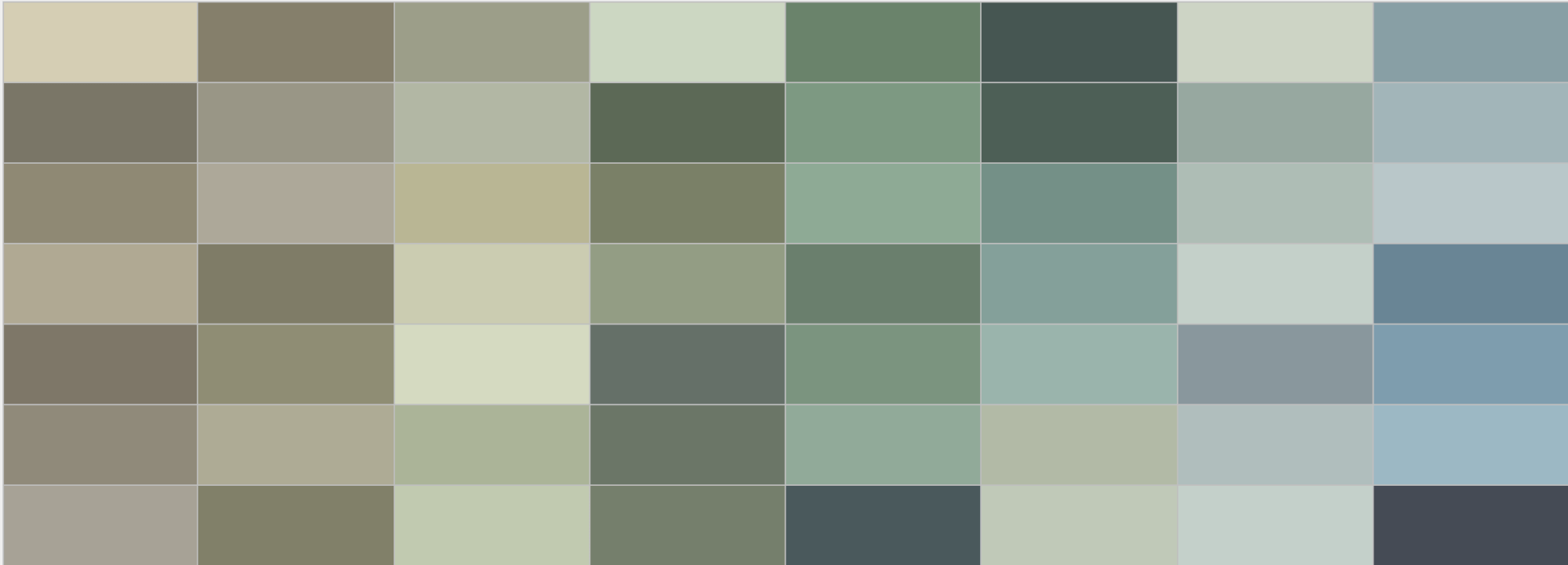 an assortment of wall colors