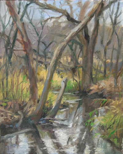 Late Fall Marsh | plein air painting on the edge of a wetland and the edge of a season