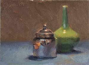 Silver Jar and Green Vase | Jeffrey Smith