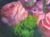 detail of an acrylic gouache painting of a Rose Bouquet by Minneapolis artist Jeffrey Smith